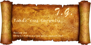 Takácsy Gergely névjegykártya